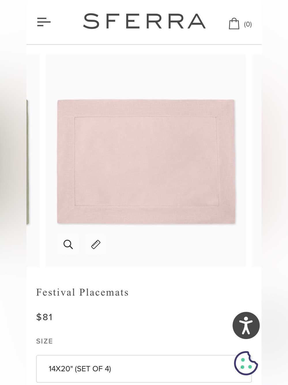 Six (6) SFERRA Festival - Petal Linen Placemats - Picture 3 of 9